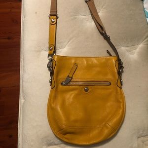 Yellow over the shoulder purse